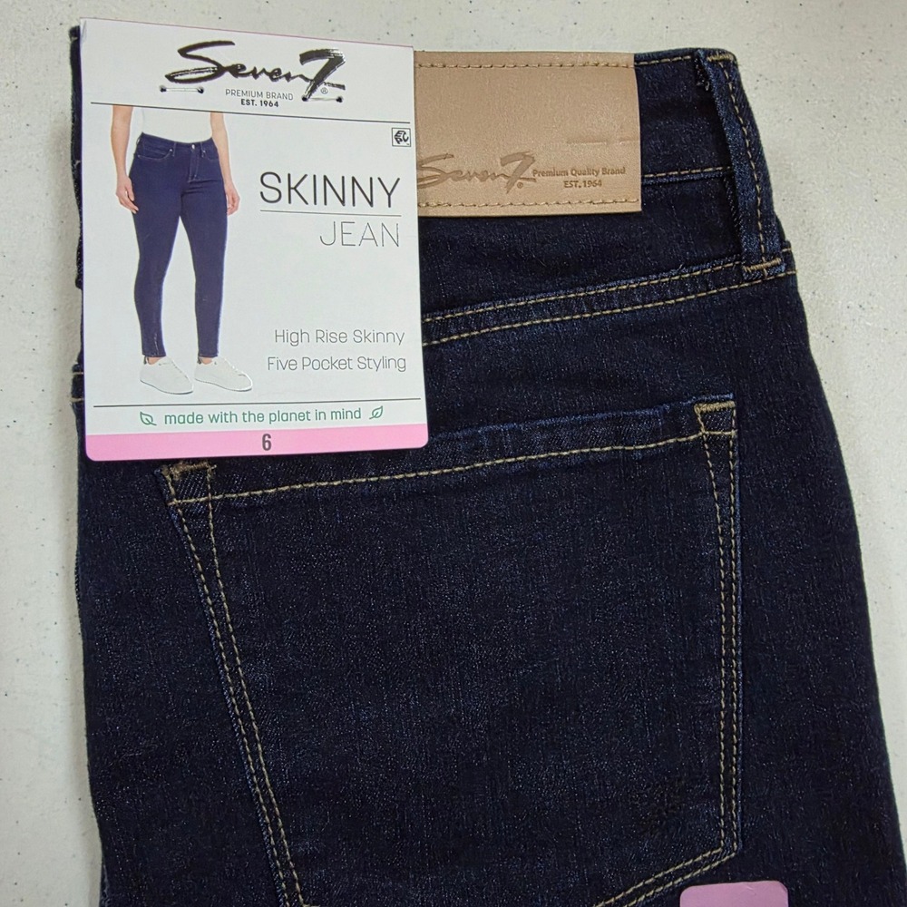 Seven7 Womens High Rise Skinny Jeans Argon Dark Wash Size 6 NWT